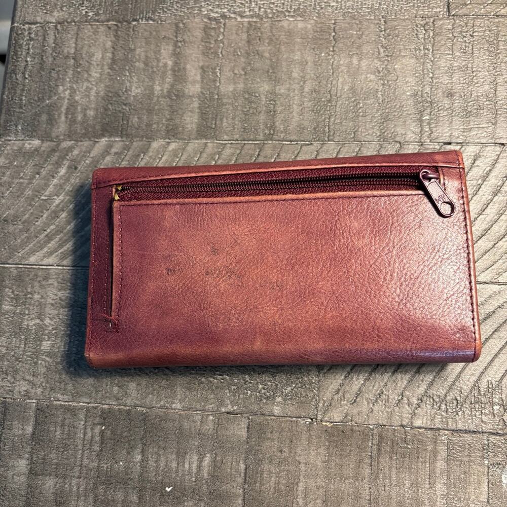 Vintage Genuine Leather Red Leather Wallet - Picture 4 of 5